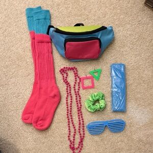 Colorful 80s Retro Accessories Set
